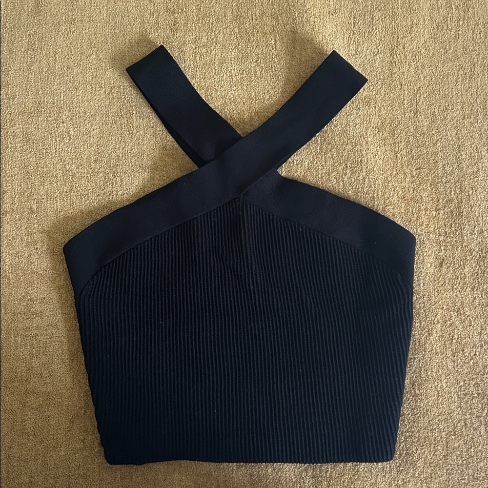 Aritzia Babaton Sculpt Knit Criss Cross Cropped Tank size M